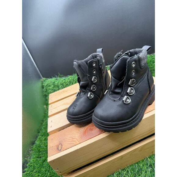 Cat&Jack Kids- Black-Combat Boots-Size 6 - Picture 2 of 10